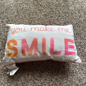 You make me smile indoor /outdoor water color pillow